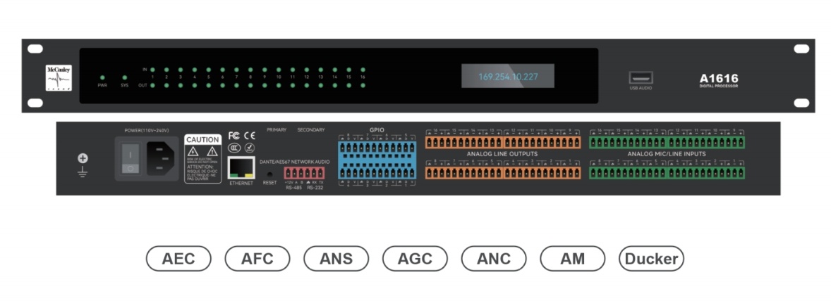 A1616, 16×16 Configurable Digital Audio Processor